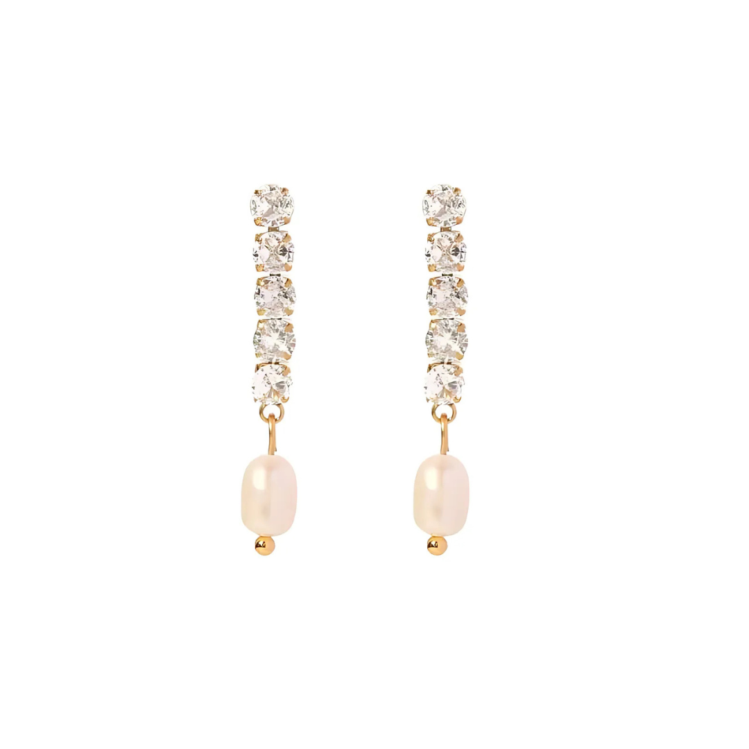 Starlit Pearl Drop Earrings
