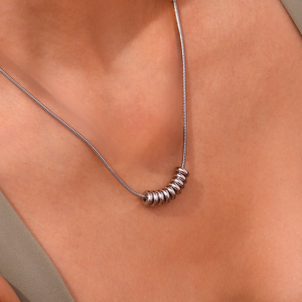 Silver Orbit Bead Necklace