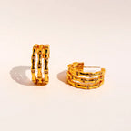 Trinity Link Hoop Earrings