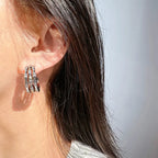 Trinity Link Hoop Earrings