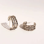 Trinity Link Hoop Earrings