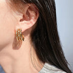 Trinity Link Hoop Earrings