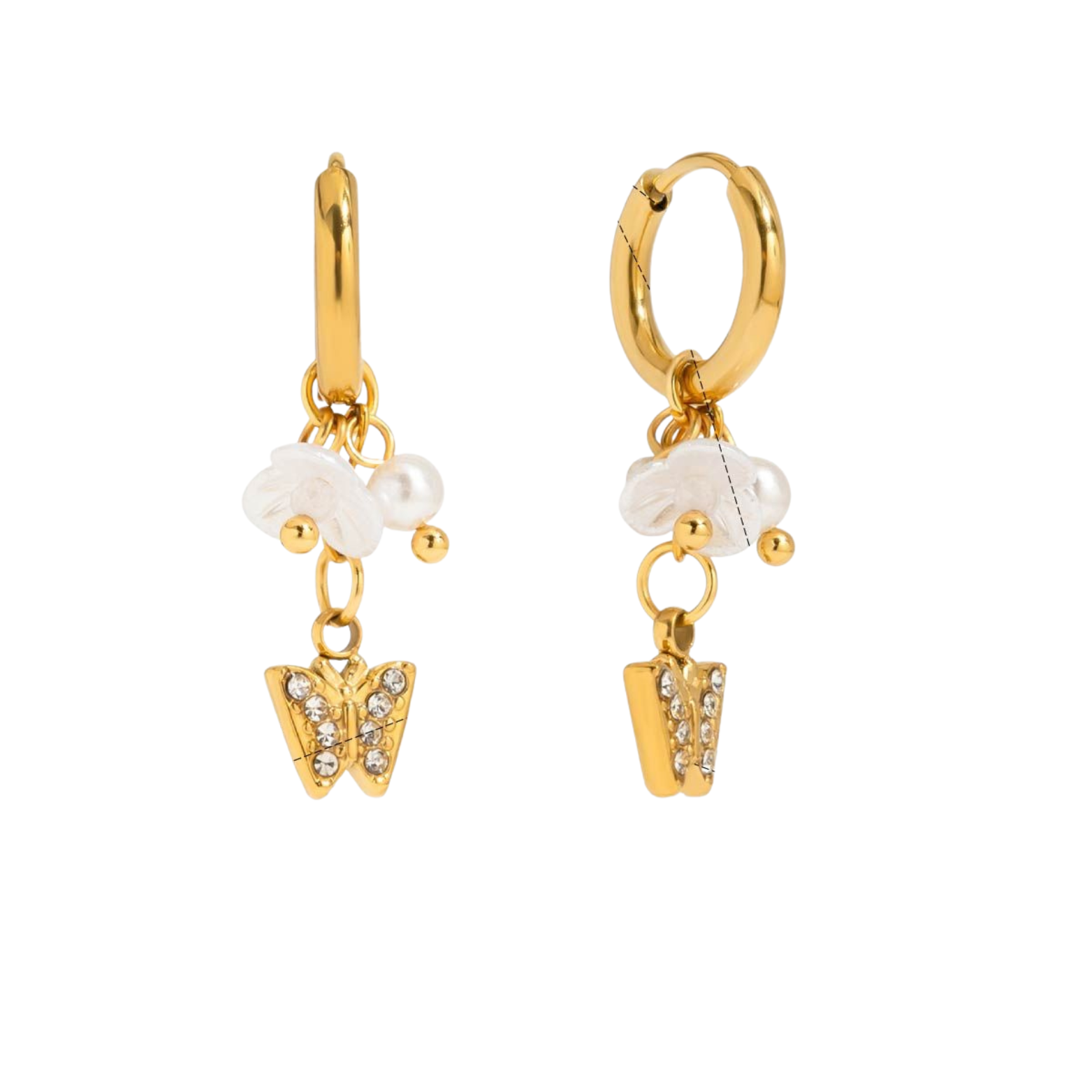 Butterfly Dangle Hoops