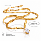 Pear Diamond V Necklace