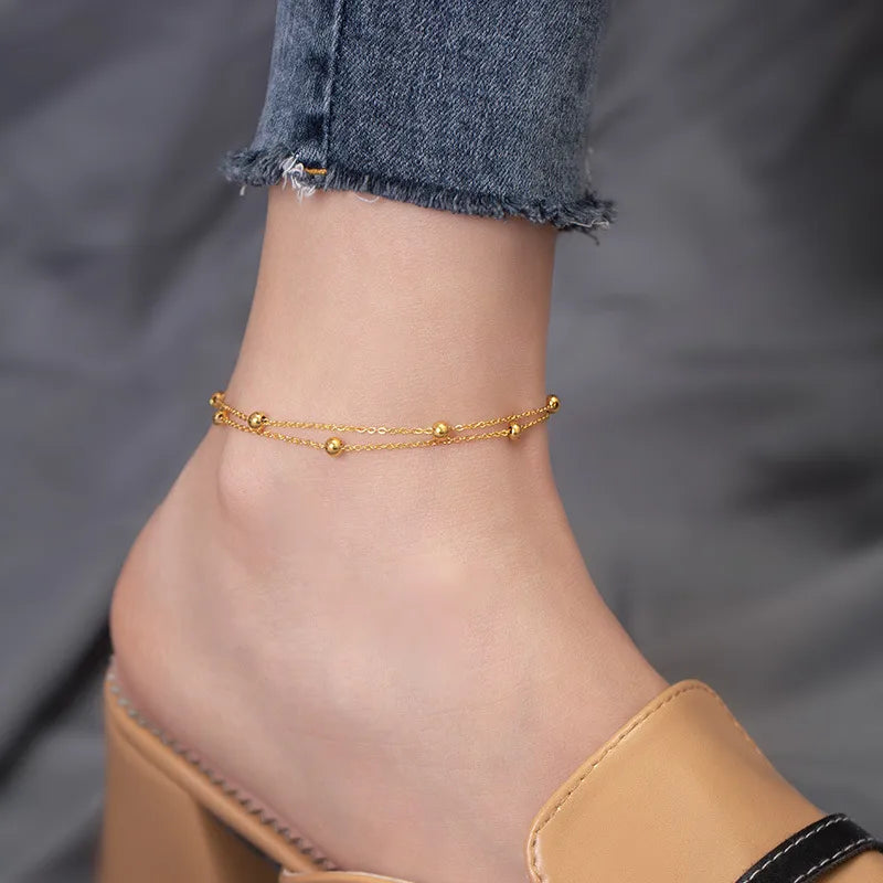 Amber Beaded Anklet