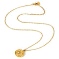 Celestial Sun and Moon Medallion Necklace