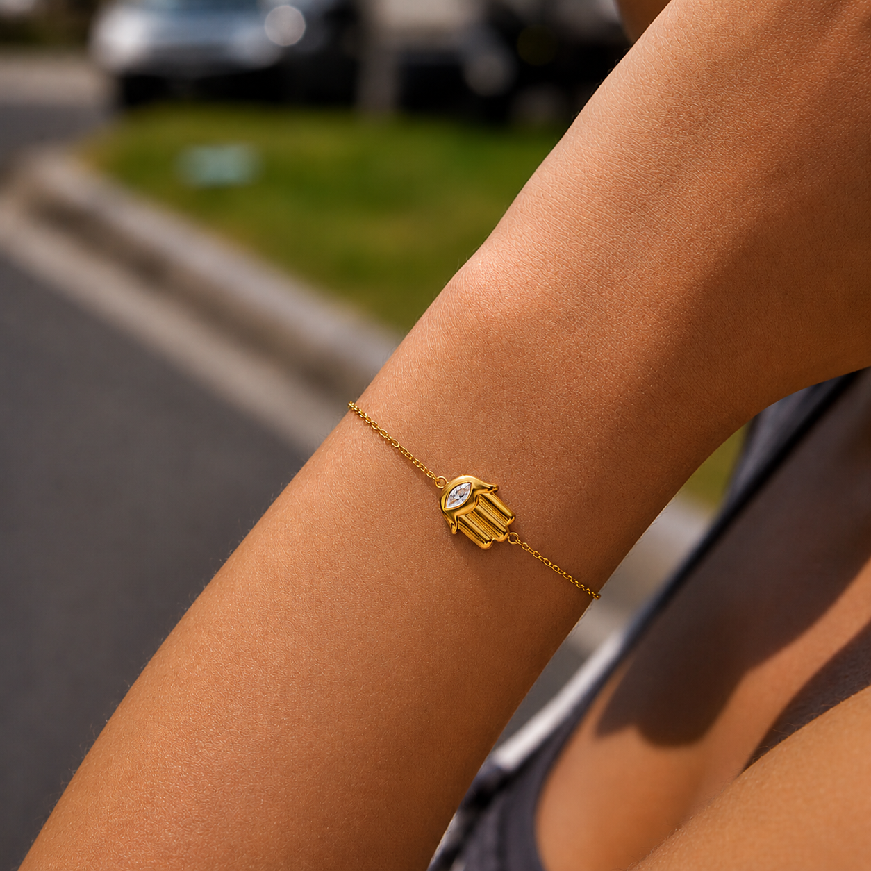 Hamsa Crystal Bracelet