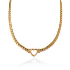 Heartlock Chain Collar Necklace