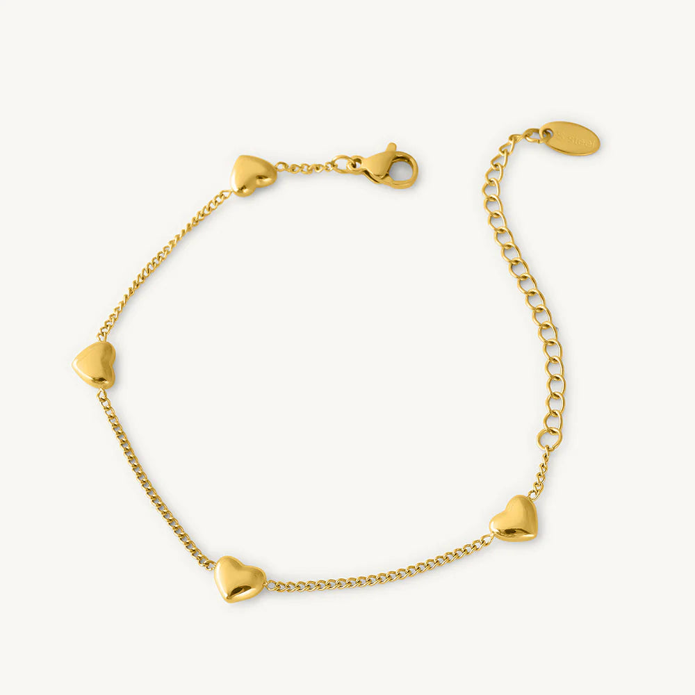 Golden Heart Chain Bracelet