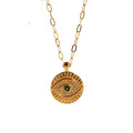 Emerald Eye Medallion Necklace