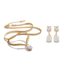 Pear V Diamond Necklace & Medona Mini Earrings Bundle