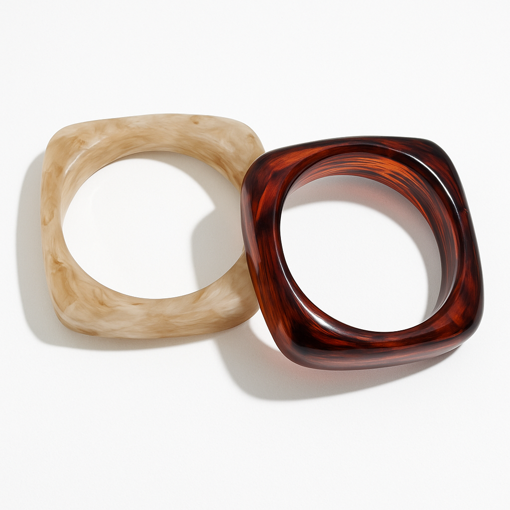 Earth Tones Resin Bangle Set