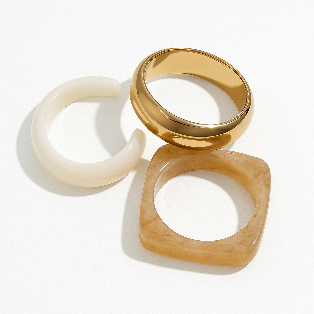 Champagne Resin Bracelet Set