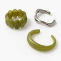 Olive Glow Resin Bracelet Set