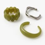 Olive Glow Resin Bracelet Set