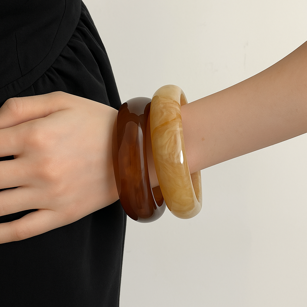 Earth Tones Resin Bangle Set