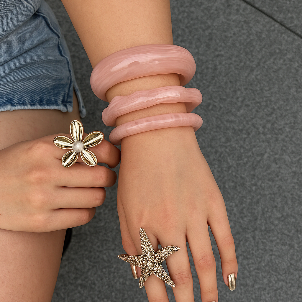 Cocoa Resin Bangle Set