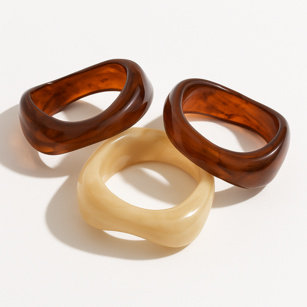 Mocha Glow Resin Bracelet Set