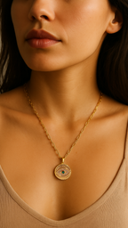 Emerald Eye Medallion Necklace