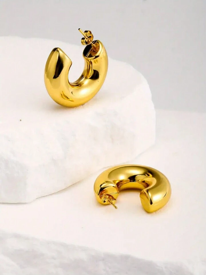 Classic Bold Golden Hoop Earrings