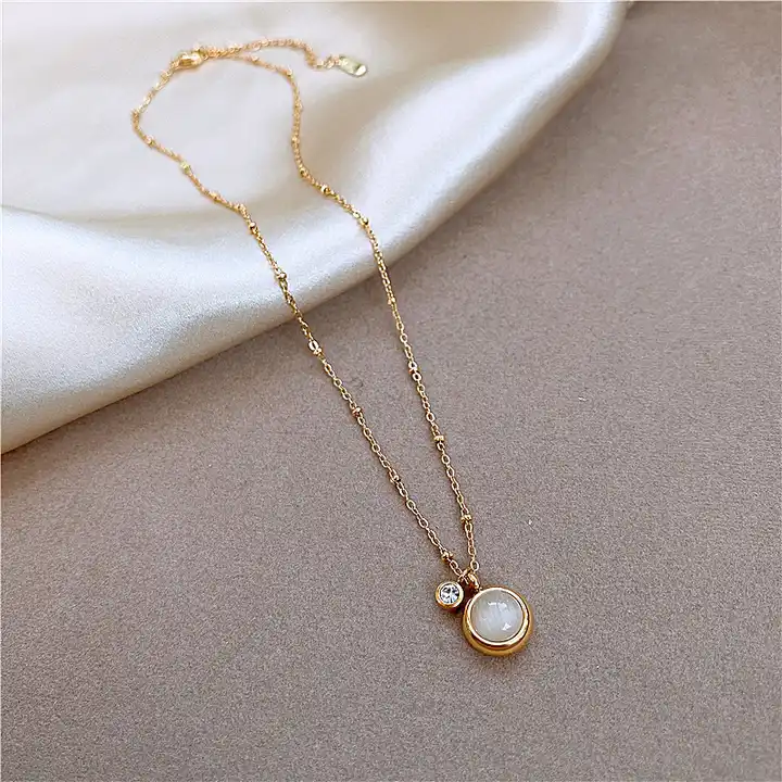 Moonstone and Crystal Charm Necklace