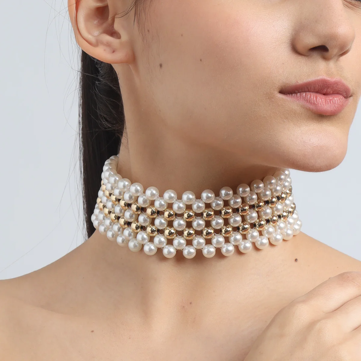 Zeya Pearl and Gold Bead Necklace