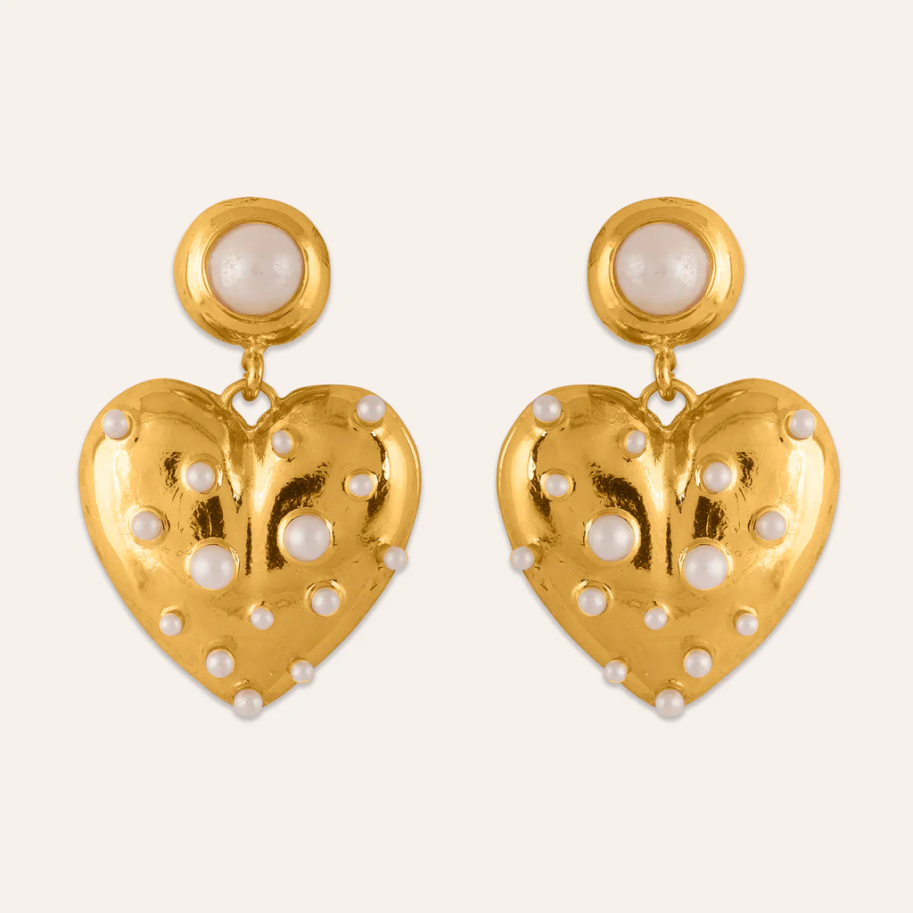 Romantic Pearl Studded Love Earrings