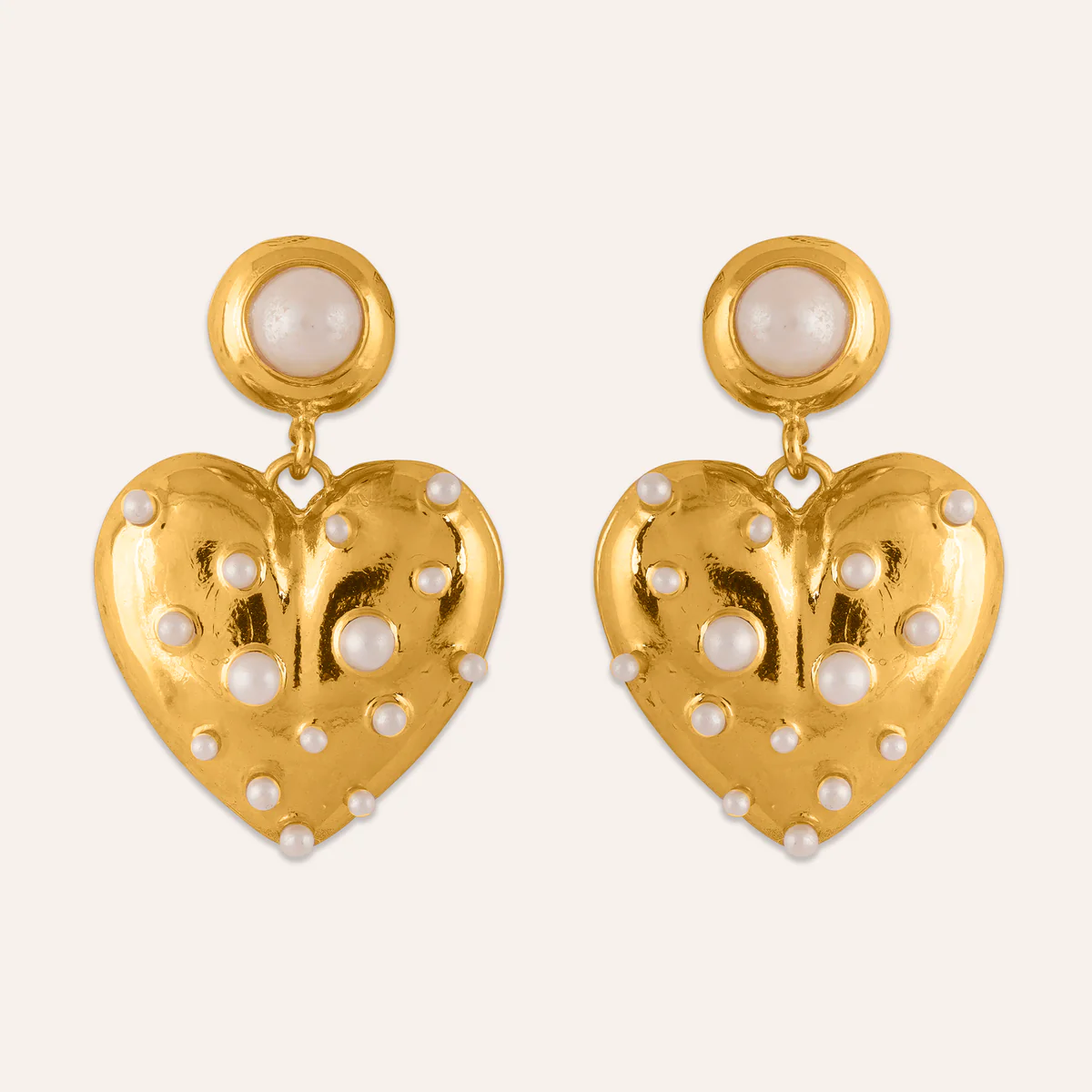 Romantic Pearl Studded Love Earrings