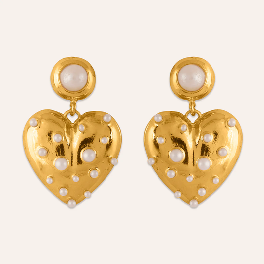 Romantic Pearl Studded Love Earrings