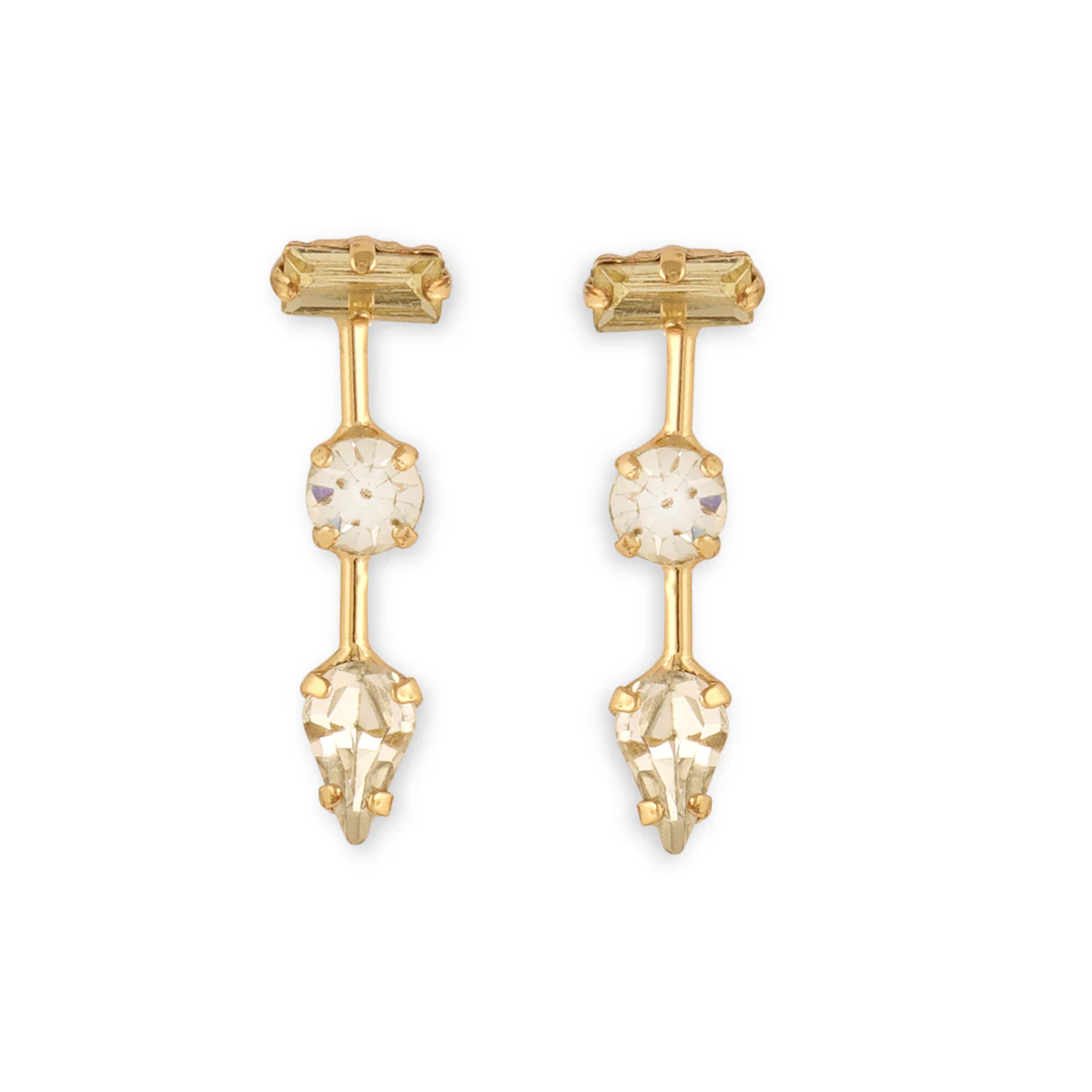 Crystal Trio Climber Earrings