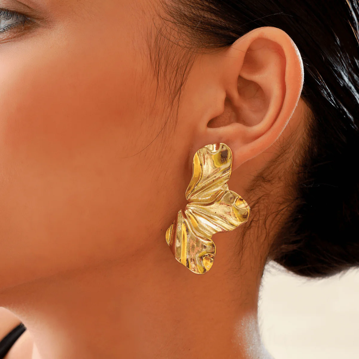 Bold Golden Leaf Earrings