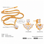 Pear V Diamond Necklace & Starlight Studs Bundle