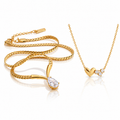 Pear V Diamond Necklace & Sweetheart Necklace Bundle