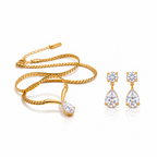 Pear V Diamond Necklace & Medona Mini Earrings Bundle