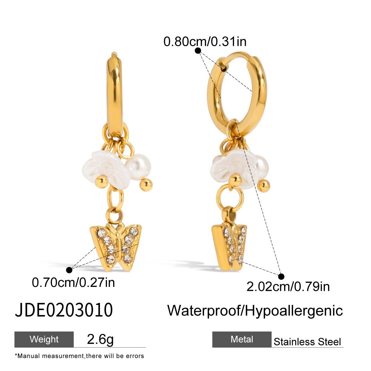 Butterfly Dangle Hoops