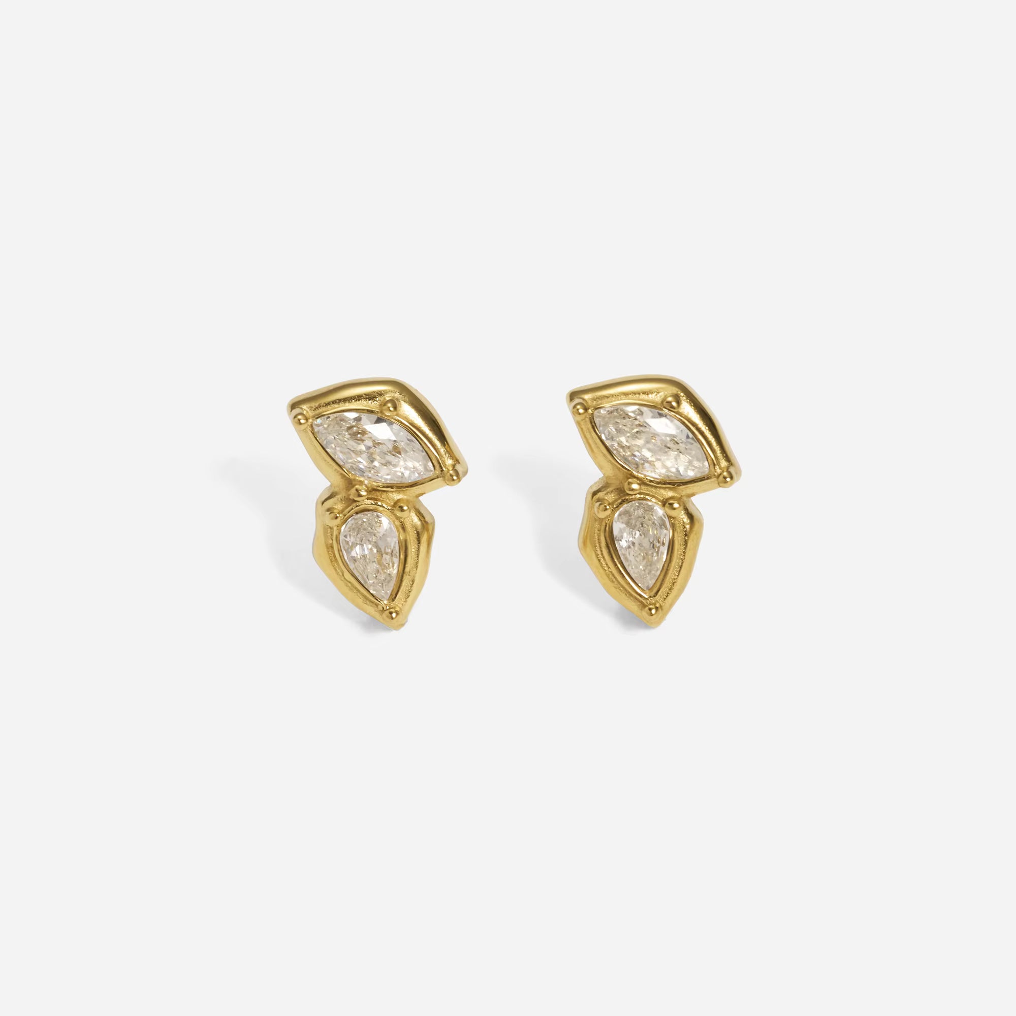 Golden Leaf Cluster Earrings