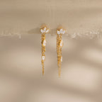 Petal Drop Chain Earrings
