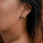 Golden Leaf Cluster Earrings