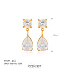 Pear V Diamond Necklace & Medona Mini Earrings Bundle
