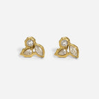 Golden Leaf Cluster Earrings