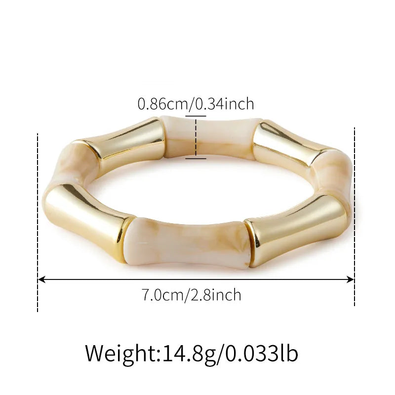 Champagne Bamboo Resin Bracelet
