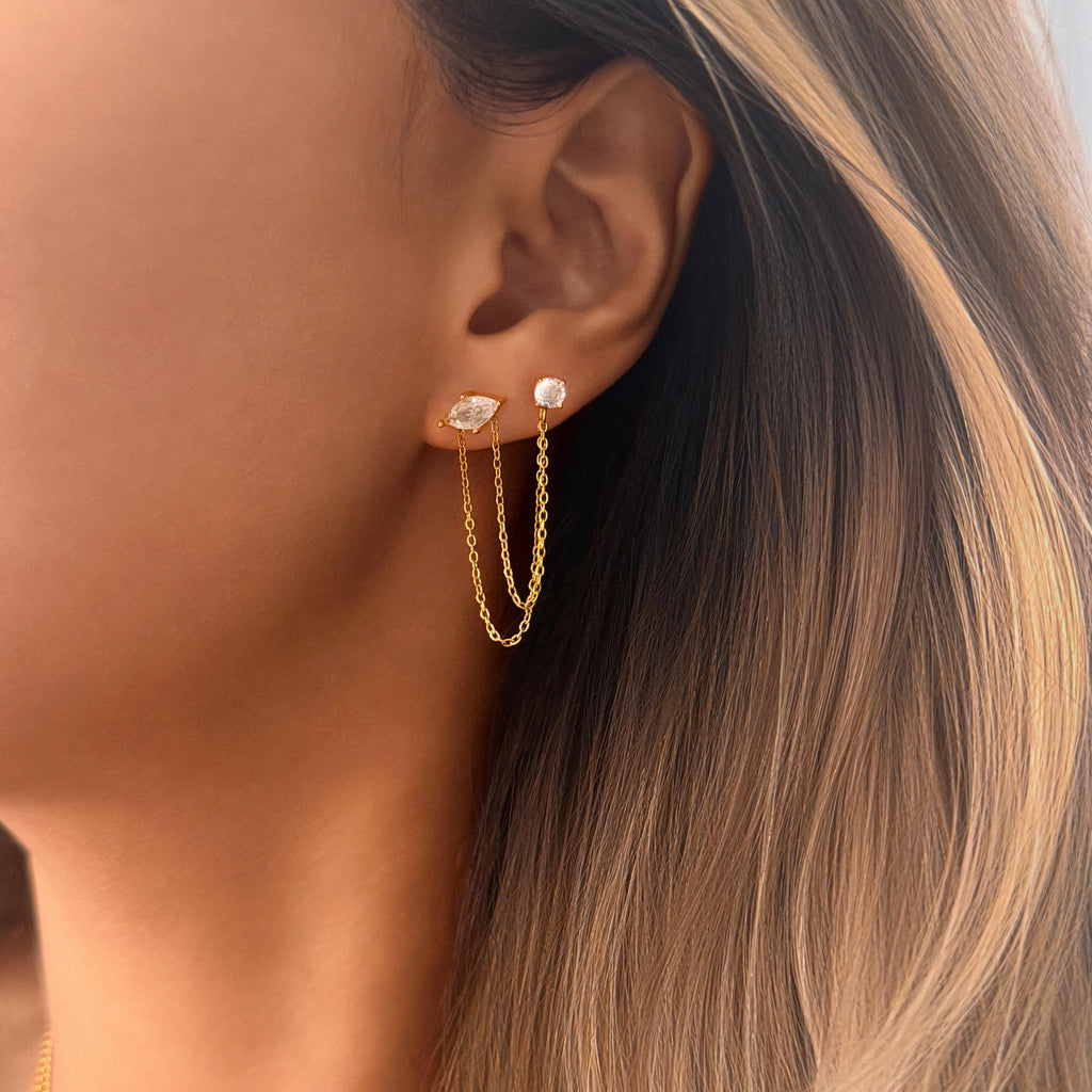 Stardust Duo Chain Earrings