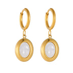 Classic Hoop Earrings with Mother of Pearl Drops