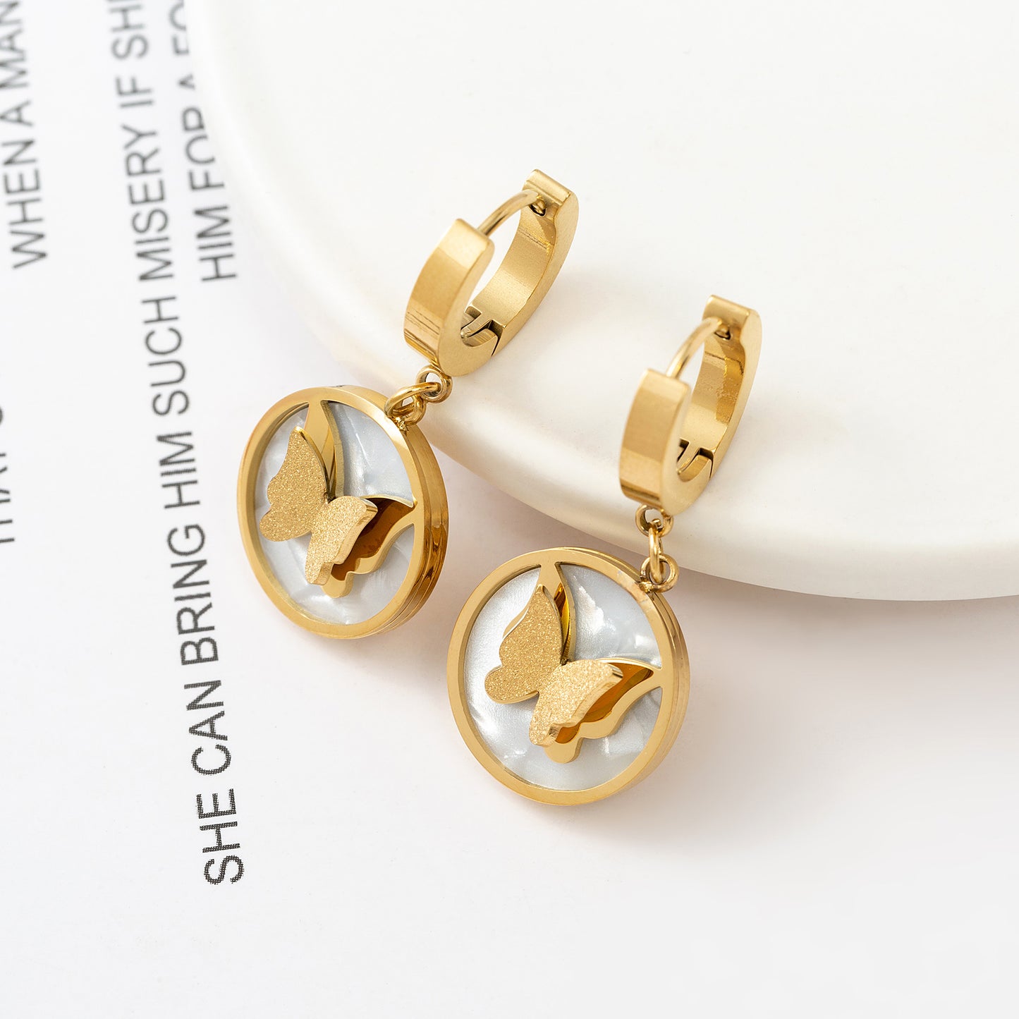 Butterfly Hoops Earrings