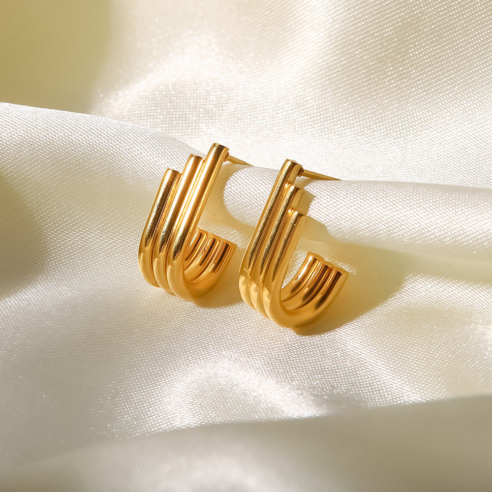 Golden Layered Hoop Earrings