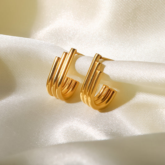 Golden Layered Hoop Earrings