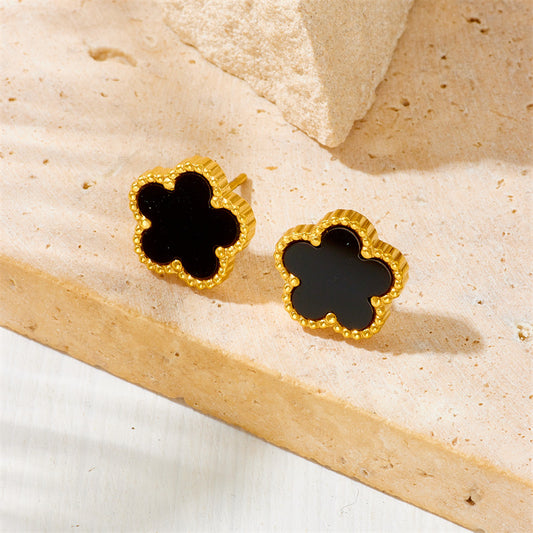 Black Clover Stud Earrings