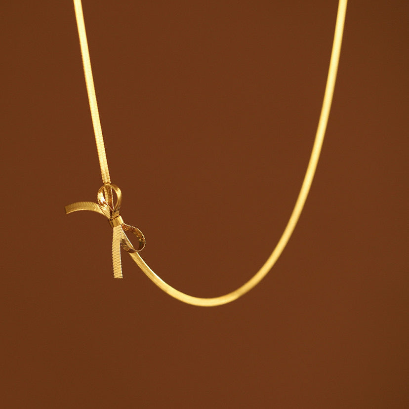 Bow Snake Chain Necklace