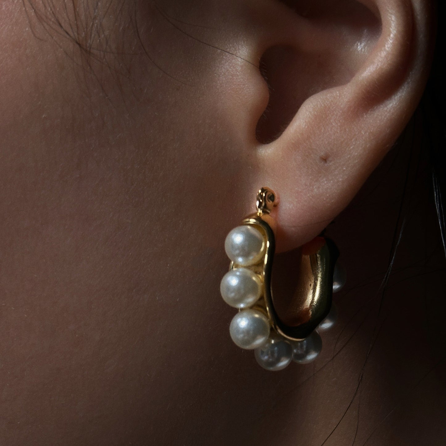 Hoop Pearl Earrings