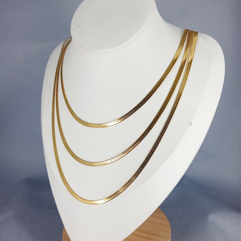 Triple Layered Snake Chain Necklace